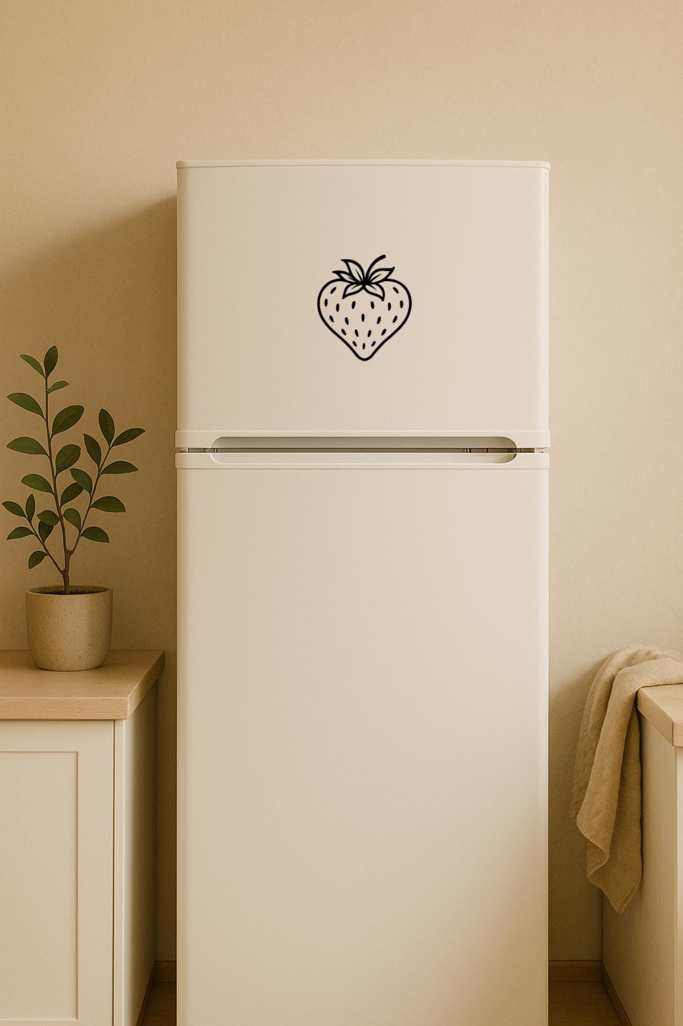 Strawberry Vinyl Decal – Cute Fruit Sticker for Car Window, Laptop ...