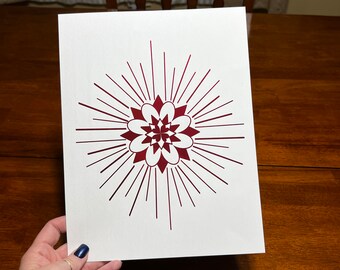 Handmade Geometric Starburst Foil Print