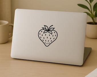 Strawberry Vinyl Decal – Cute Fruit Sticker for Car Window, Laptop, Water Bottle, Tumbler, Toolbox, or Notebook - Strawberry Sticker