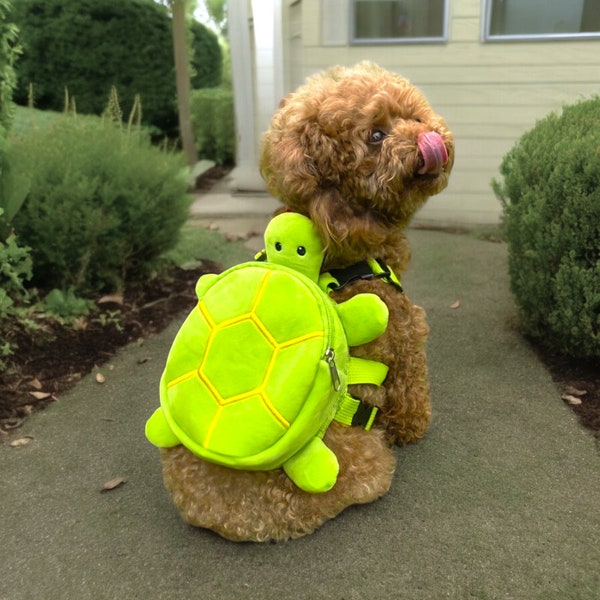 Turtle Dog Harness Velvet, Cute Dog Harness, Small Dog Accessories, Puppy Travel Carrier Bags, Dog Travel Backpack Storage