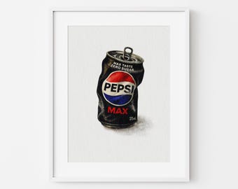 Vintage Pepsi Max Poster: Retro Kitchen Bar Print (Digital Download)