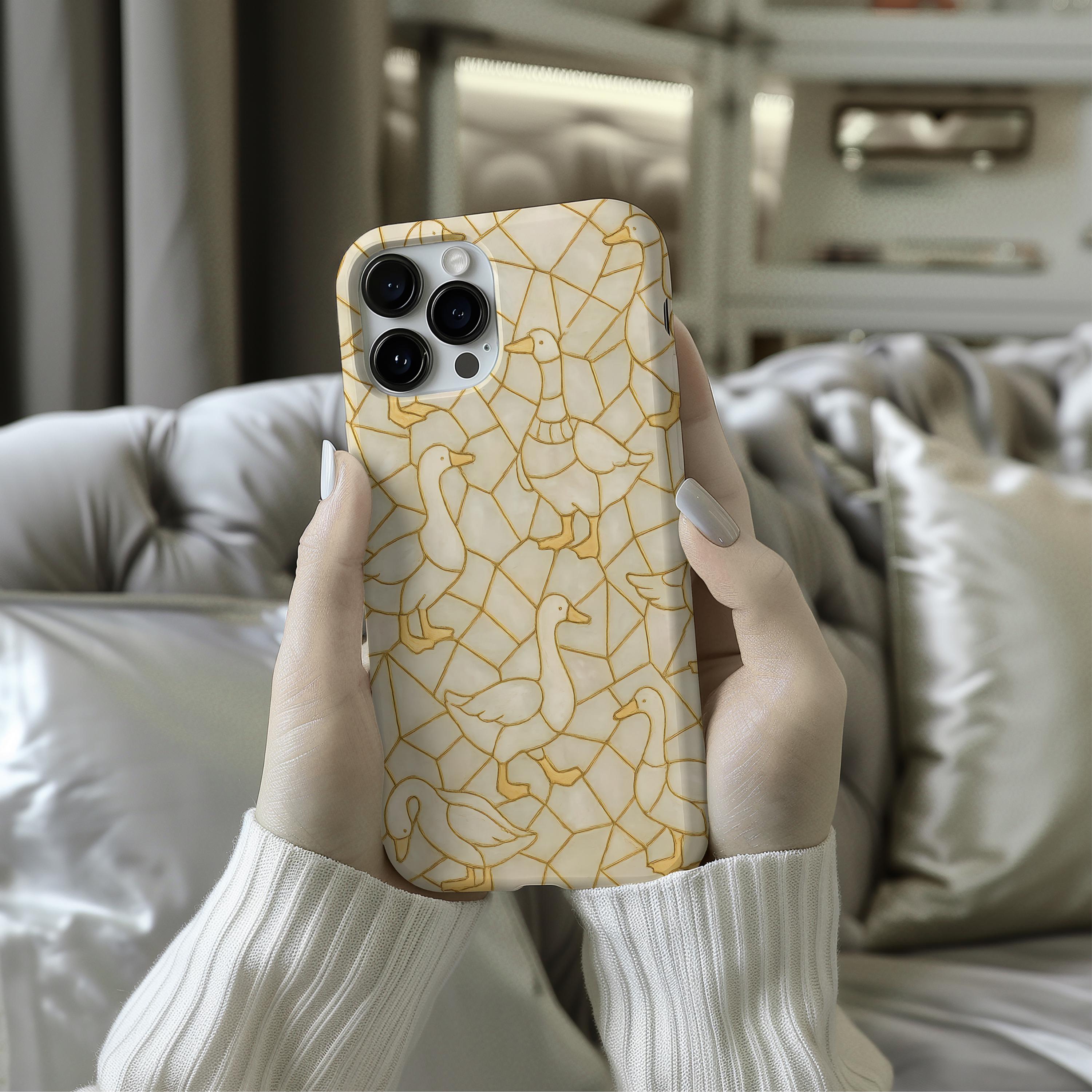 Stained Glass Effect Goose Phone Case, Cute Duck IPhone , Samsung Case, Aesthetic Goose cover, Vintage Phone Case, Goose Lover Gift, Magsafe