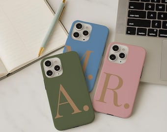 Personalized Initial Phone Case, Custom Monogram iPhone Case, Minimalist Aesthetic Cover, iphone 17 Air, 16, 15, 14, 13, Samsung Galaxy Case