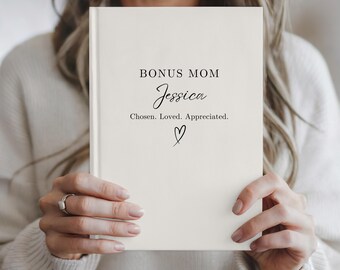Personalized Bonus Mom Journal Gift, Custom Stepmom Notebook, Blended Family Adoption Keepsake, Meaningful Mothers Day Gift For Bonus Mother