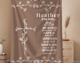 Christian Gift Blanket, Bible Verse Throw Blanket, Faith-Inspired Blanket, Religious Personalized Blanket, Inspirational Bible Blanket
