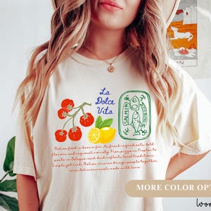 La Dolce Vita Shirt, Portofino Shirt, Tomato Girl Summer, Sardines Shirt, Italy T Shirt, Vintage Aesthetic, Limoncello Shirt, Vacation Shirt