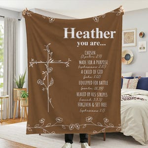 Christian Gift Blanket, Bible Verse Throw Blanket, Faith-Inspired Blanket, Religious Personalized Blanket, Inspirational Bible Blanket