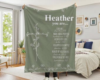 Bible verse blanket, Custom name blanket, Christian blanket, Prayer blanket, Christian throw blanket, Scripture blanket, Catholic blanket