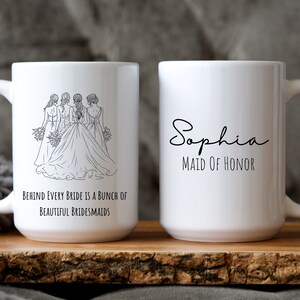 Bridesmaid Gift Bridesmaid Proposal Personalized Mug Bridesmaid Mug Custom Glass Mug Bridal Party Gift Maid Of Honor Mug matron of honor