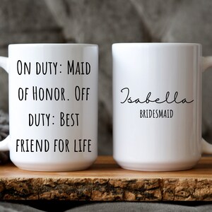 Maid Of Honor Mug Bridesmaid Gift Matron Of Honor Personalized Mug Bridesmaid Mug Custom Glass Mug Bridal Party Gift Bridesmaid Proposal