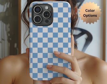 Custom Chekered Phone Case iPhone 16 15 14 13 12 Pro Max Retro Aesthetic Phone Case Checkerboard Galaxy S25 S24 S23 Plus Ultra Case MagSafe