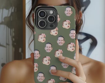 Custom face phone case,Personalized family phone case,Unique gift phone case,Custom baby photo case,Funny face phone cover,Gift for Dad-Mom