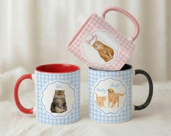 Personalized Pet Mugs, Custom Cat Coffee Mug, photo and name pet cups, Dog Mom Gifts Personalized, Cat Dad Mugs, Cat Mug Gift