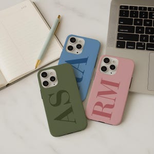 Personalized Initial Phone Case, Monogram iPhone Case, Custom name Phone Cover, Minimal Aesthetic Case, iphone 17 Air,16,15, Samsung Galaxy
