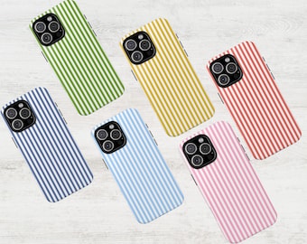 Personalized Striped Phone Case, Custom Initial iPhone Cover