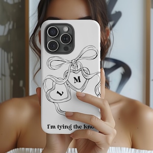 Wedding Phone Case, Personalize Bride Phone Cover, Couple Initials Phone Case, Tying The Knot, Engagement Present, Future Bride Gift,Magsafe