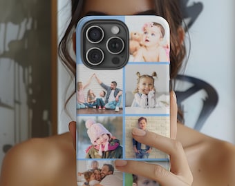 Personalized Custom Picture Collage phone case, MagSafe Tough Phone Case, Photo Collage iPhone 16, 15,14,13, Protective Phone Accessory