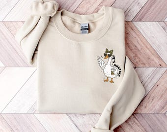 Funny Hunting Season Crewneck Sweatshirt, Hunter Wife Gift