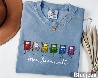 Personalized Teacher Shirt, Comfort Colors Teacher Tee, Custom Teacher Name Shirt, Cute Notebook Teacher Gift, Back to School Educator Shirt