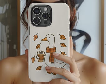 Duck Phone Case, Aesthetic Goose Cover, Fall Duck Phone Case, Cute Animal Humor Case, Cute Duck IPhone , Samsung Case, Goose Lover Gift
