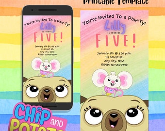 Chip and Potato Digital Invite with BONUS 5x7 Template