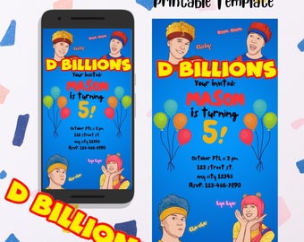 DBillions Digital Invite. Free 5x7 Printable Template