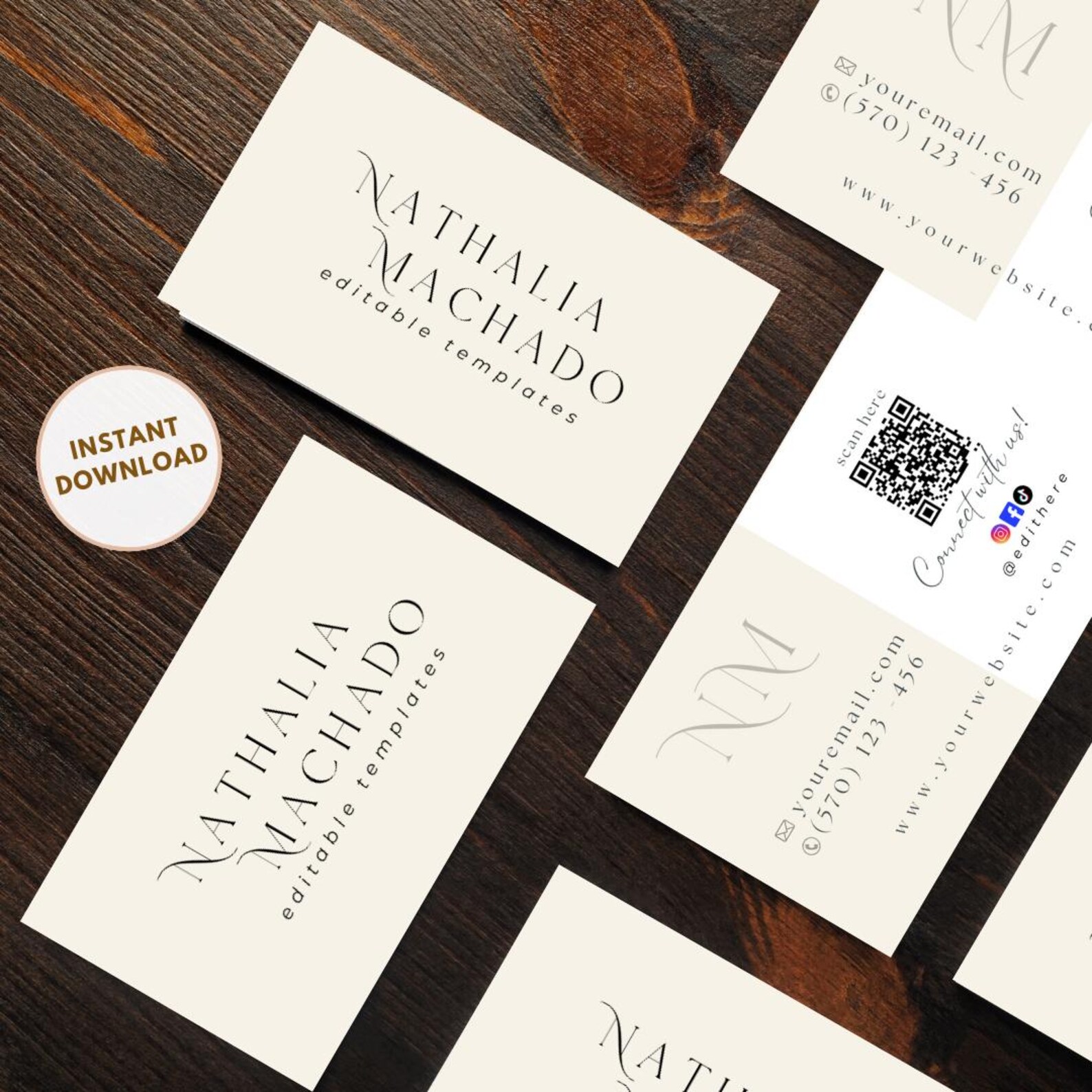 Editable Minimalist Business Card Template: Modern 2025 Design (DIY ...