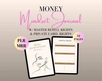 Money Mindset Journal, 52-Page Financial Planner (MRR & PLR) (Digital Download)