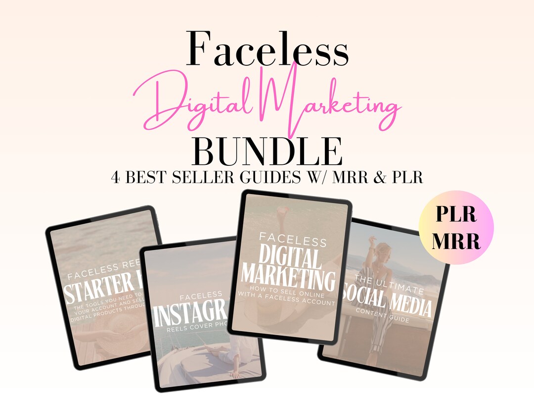 Faceless Digital Marketing Guide BUNDLE With Master Resell Rights MRR ...
