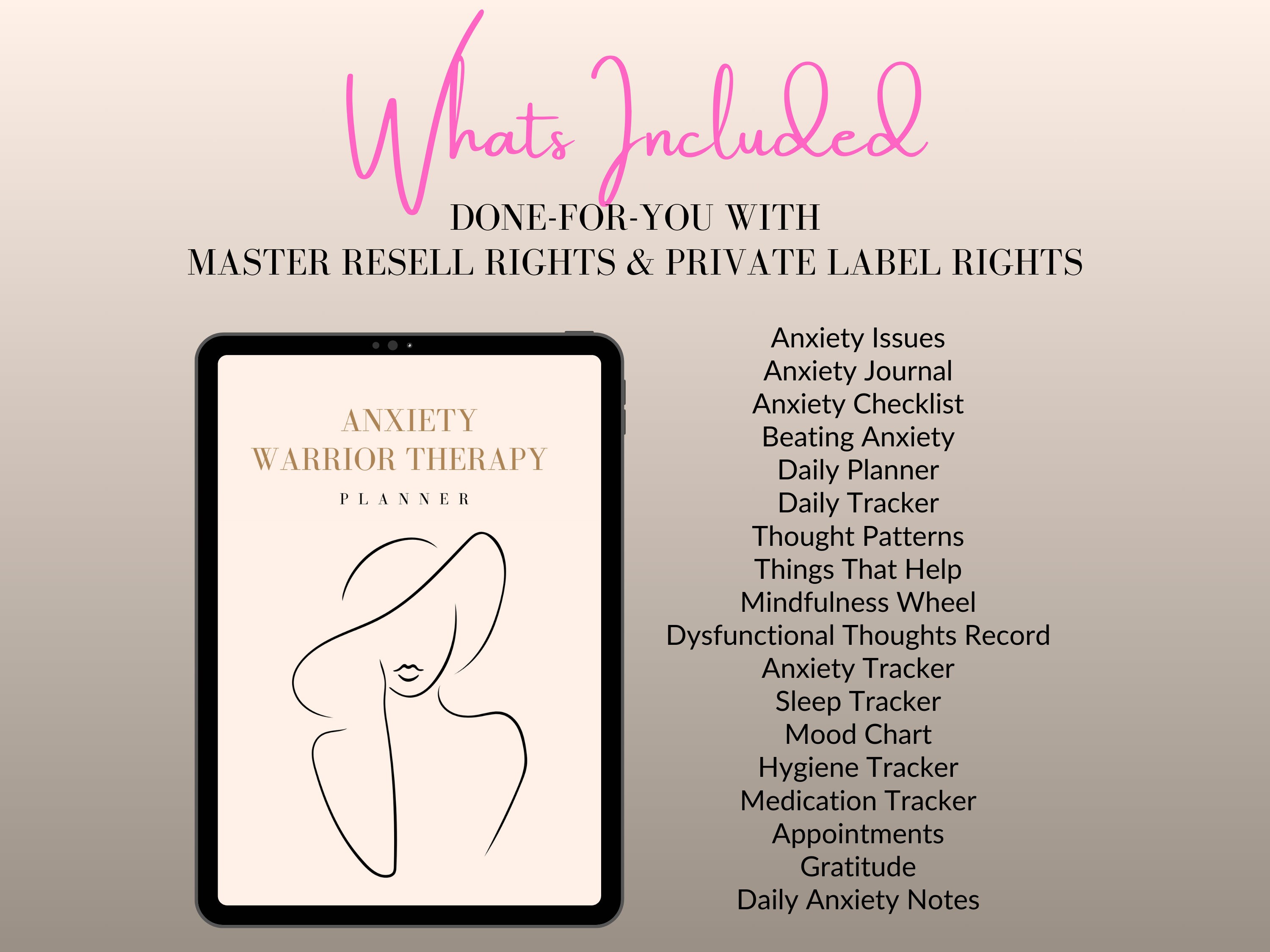 Anxiety Therapy Planner With Master Resell Rights MRR and Private Label ...