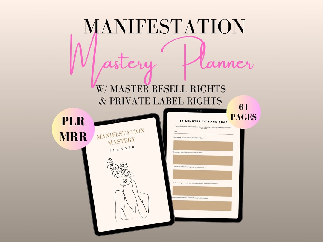 Manifestation Mastery Planner With Master Resell Rights MRR and Private ...