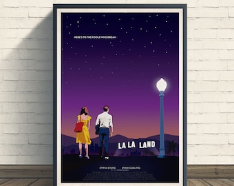 Affiche du film La La Land - Impression haute qualité - Art mural - Cadeaux pour lui/elle - Décoration d'intérieur - Décoration murale - Cadeau unique