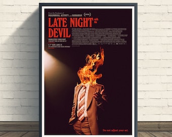 Tard dans la nuit avec le diable, impression d'affiche de film, décoration de chambre, oeuvre d'art de film, cadeaux pour lui/elle, impression de film, impression d'art