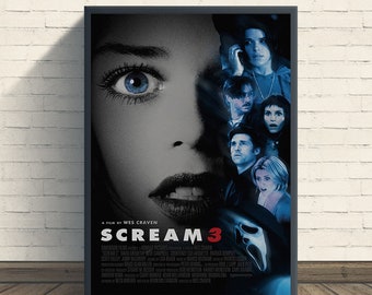 Affiche du film Scream 3 | impression d'art rétro vintage | Impression d'art mural | Décoration d'intérieur