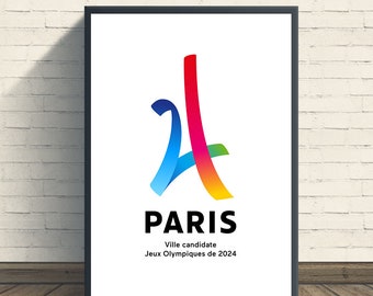 Impression d'affiche des Jeux olympiques d'été de Paris 2024, décoration de chambre, cadeaux pour lui/elle, impression d'art