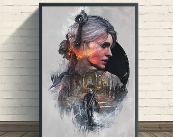 Affiche du film du jeu vidéo The Witcher 3 Wild Hunt - Impression haute qualité - Art mural - Cadeaux pour lui/elle - Décoration d'intérieur - Décoration murale - Cadeau unique