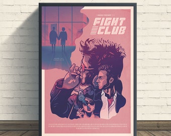 Impression d'affiche de film Fight Club 1999, décoration de chambre, oeuvre d'art de film, cadeaux pour lui/elle, impression de film, impression d'art