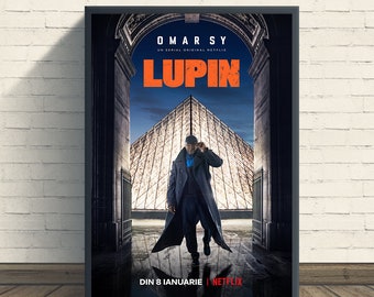 Impression d'affiche de film Lupin saison 1, décoration de chambre, oeuvre d'art de film, cadeaux pour lui/elle, impression de film, impression d'art