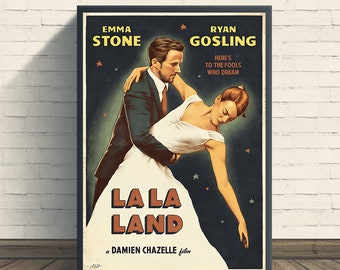 Affiche du film La La Land | impression d'art rétro vintage | Impression d'art mural | Décoration d'intérieur