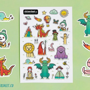 Feuille d'autocollants Garden Friends
