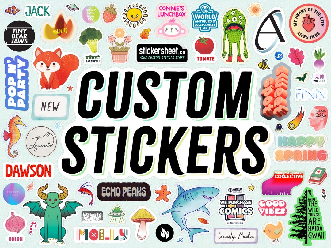 Custom Shape Stickers – Personalized Artwork, Die-cut Design - Etsy