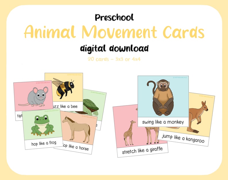 Tarjetas de movimiento de animales imagen 1