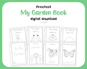 Libro En mi jardín / Preescolar / Primavera / Escritura a mano / Alfabetización /
