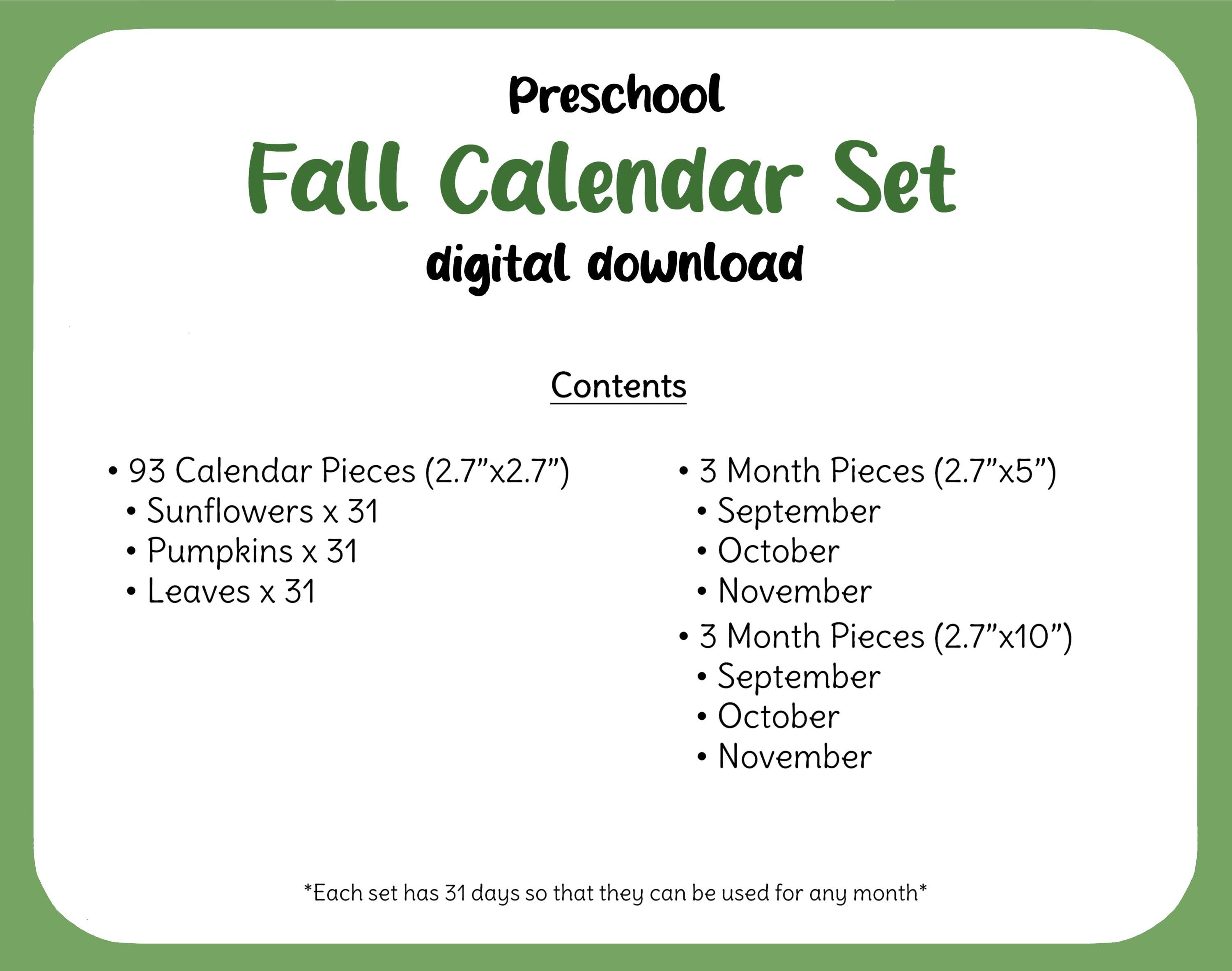 Fall Classroom Calendar Set - Etsy