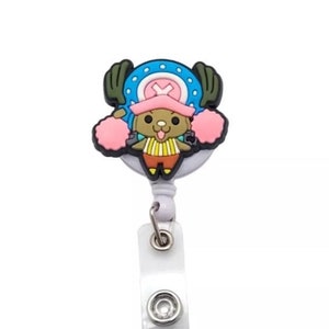 Cute Anime Reindeer Badge Reel - Kawaii Christmas ID Holder, Retractable Reel, Holiday Nurse Badge, Office Accessory, Cute Gift Idea