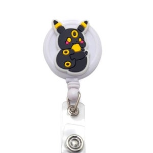 Dark Element Fox Badge Reel - Cute Retractable ID Holder, Nurse Badge Clip, Anime Badge Reel, Office Accessory, Gift Idea, Manga Badge Reel