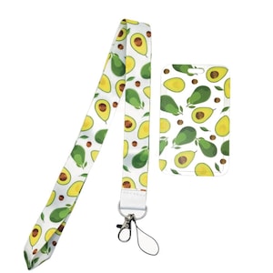 Avocado Lover Lanyard with ID Badge Holder – Cute & Fun Avocado Print Lanyard for Keys, ID, Badges – Perfect Gift for Avocado Lovers