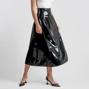 Pvc midi skirt sales