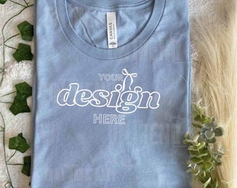 Bella Canvas 3001 Mockup, Baby Blue T-Shirt (Digital Download)