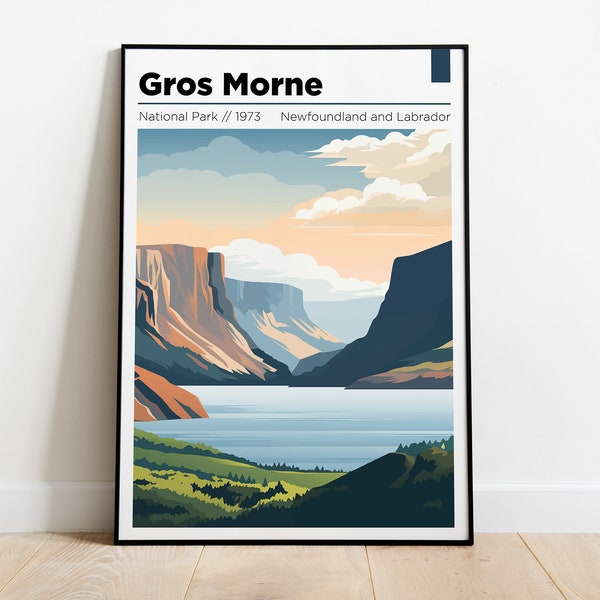 Gros Morne National Park Poster,Gros Morne Poster,Gros Morne Wall Art,Newfoundland and Labrador,Printable Gros Morne Poster, Grose Morne Art